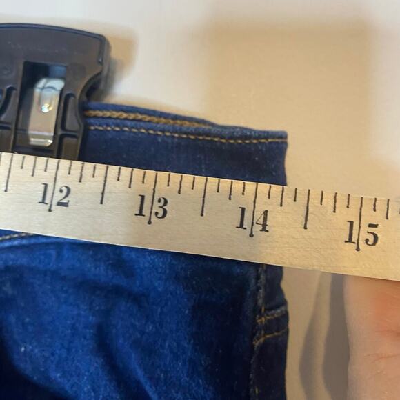 Loft Bootcut Midrise Classic Denim Dark Blue Jeans Size 2 Western Country - Picture 3 of 12